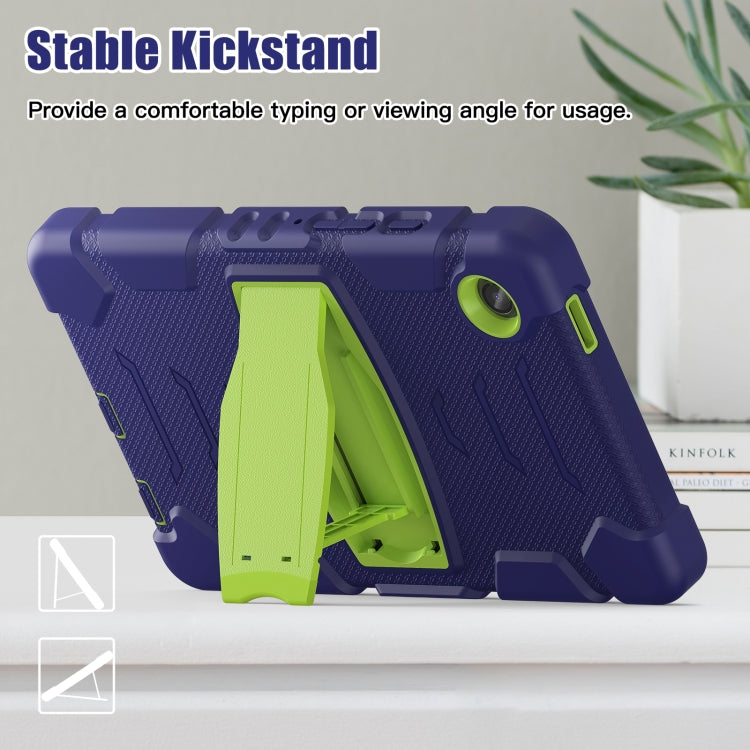 Samsung Galaxy Tab A9 3-layer protection screen frame showcasing hard PC covers and soft silicone shell for comprehensive protection.